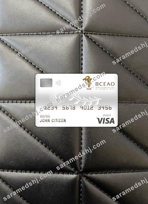 Burkina faso the central bank of west african states bank visa debit card photolook front